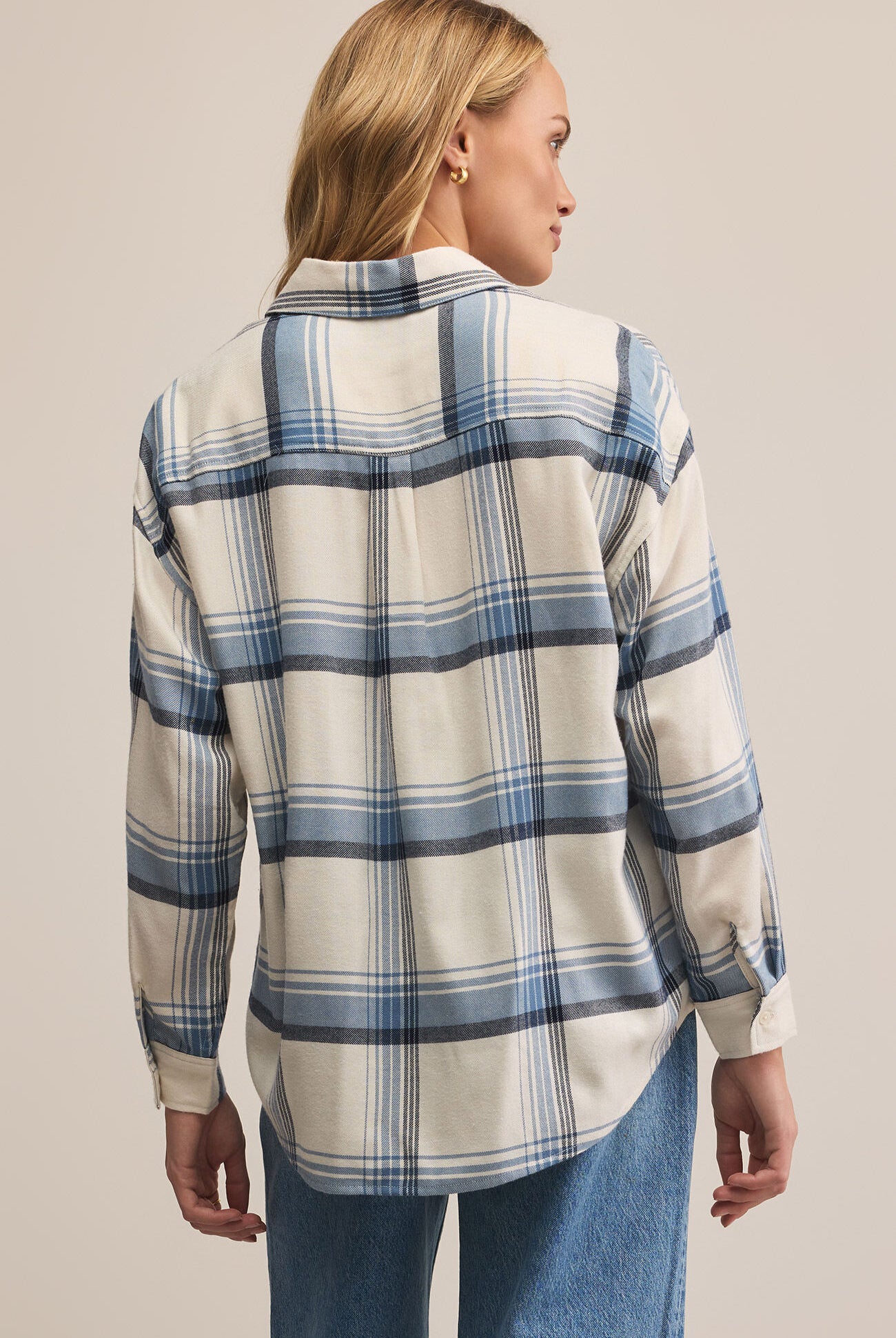 River Plaid Button Up-Long Sleeves-Vixen Collection, Day Spa and Women's Boutique Located in Seattle, Washington