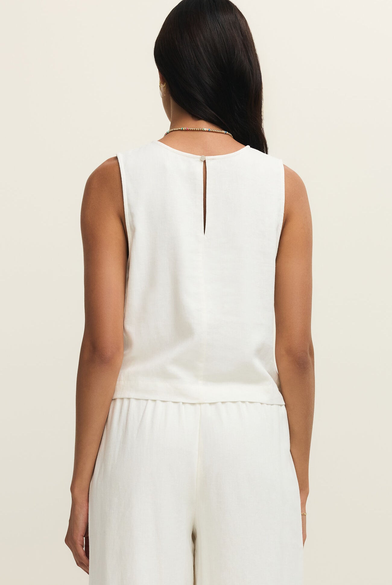 Sloane Linen Top-Tank Tops-Vixen Collection, Day Spa and Women's Boutique Located in Seattle, Washington