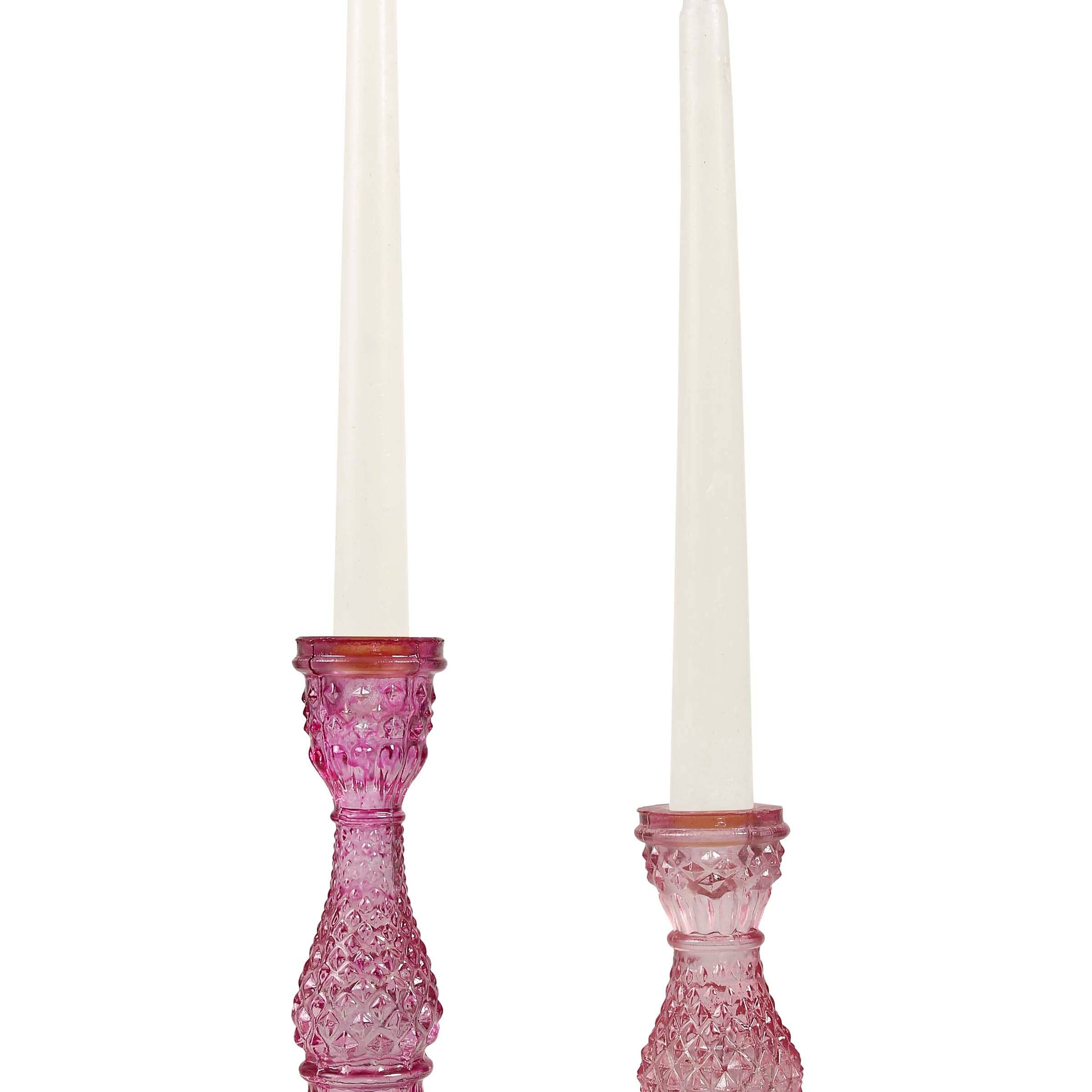 Vintage Glass Candle Stick Holder-Home Decor-Vixen Collection, Day Spa and Women's Boutique Located in Seattle, Washington