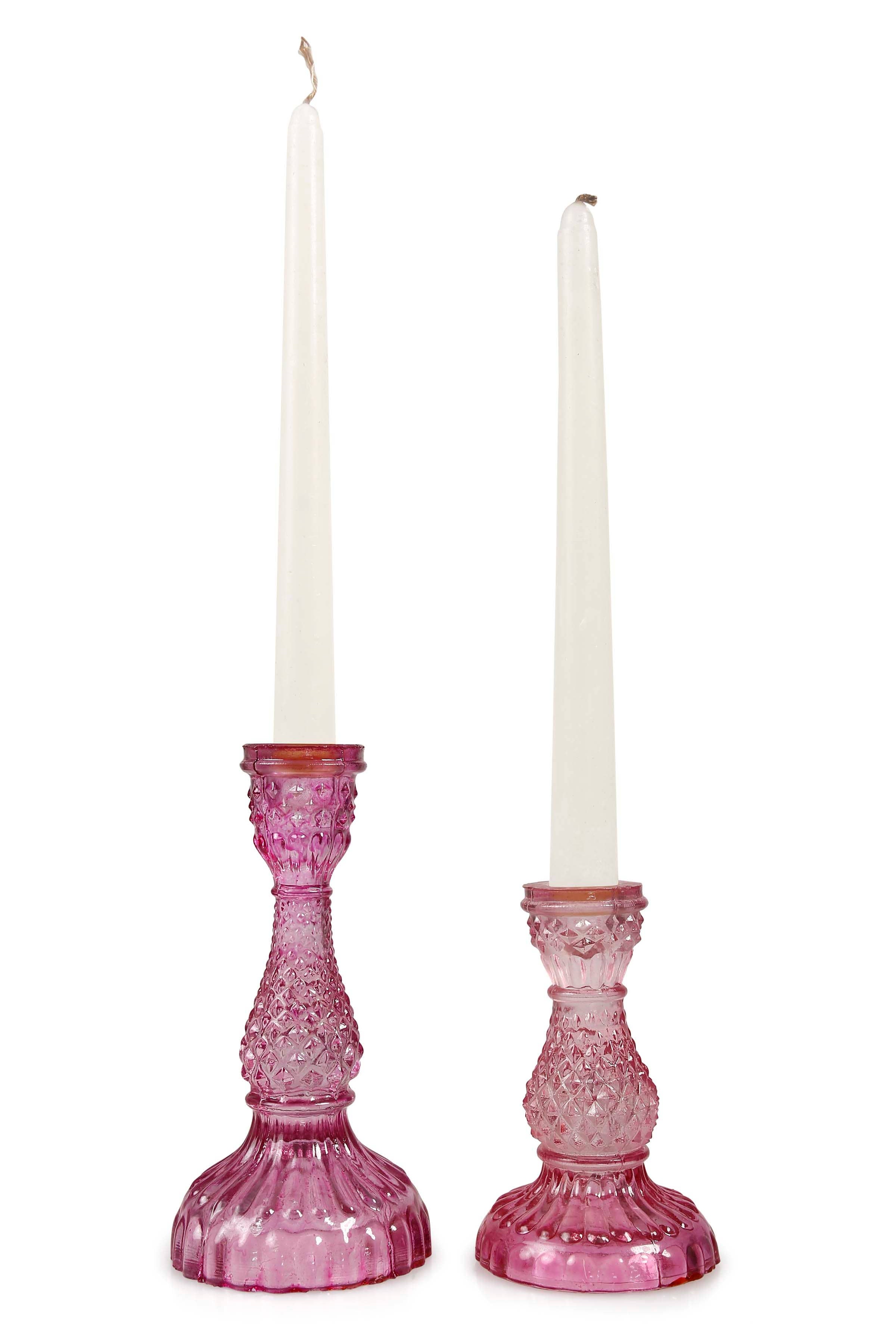 Vintage Glass Candle Stick Holder-Home Decor-Vixen Collection, Day Spa and Women's Boutique Located in Seattle, Washington