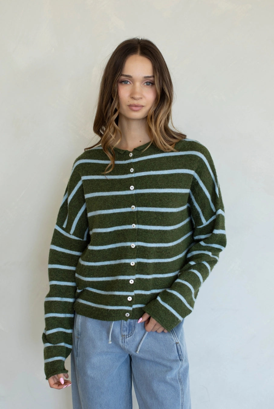 Pretty Piper Striped Cardigan-Sweaters-Vixen Collection, Day Spa and Women's Boutique Located in Seattle, Washington