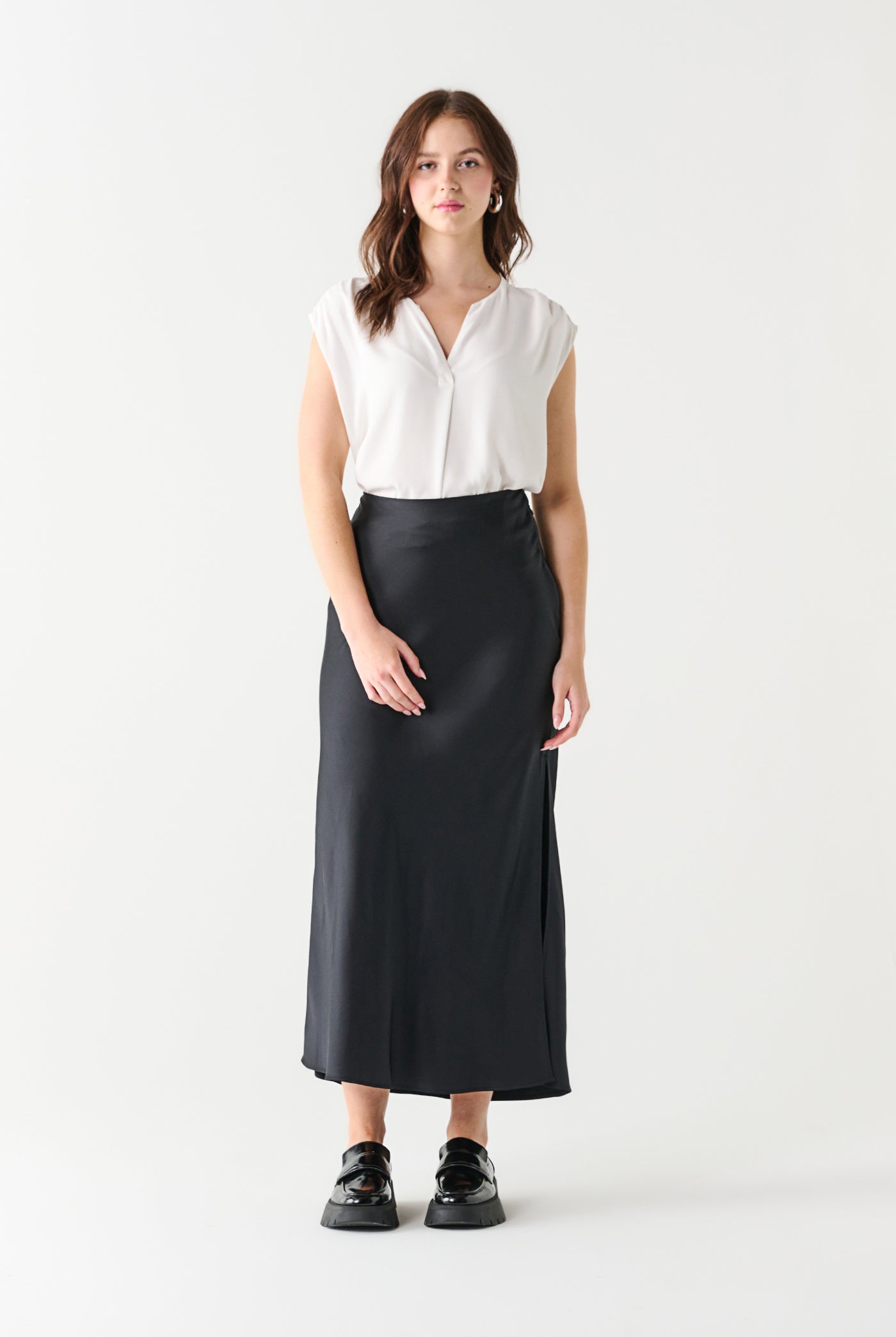Daria Satin Maxi Skirt-Skirts-Vixen Collection, Day Spa and Women's Boutique Located in Seattle, Washington