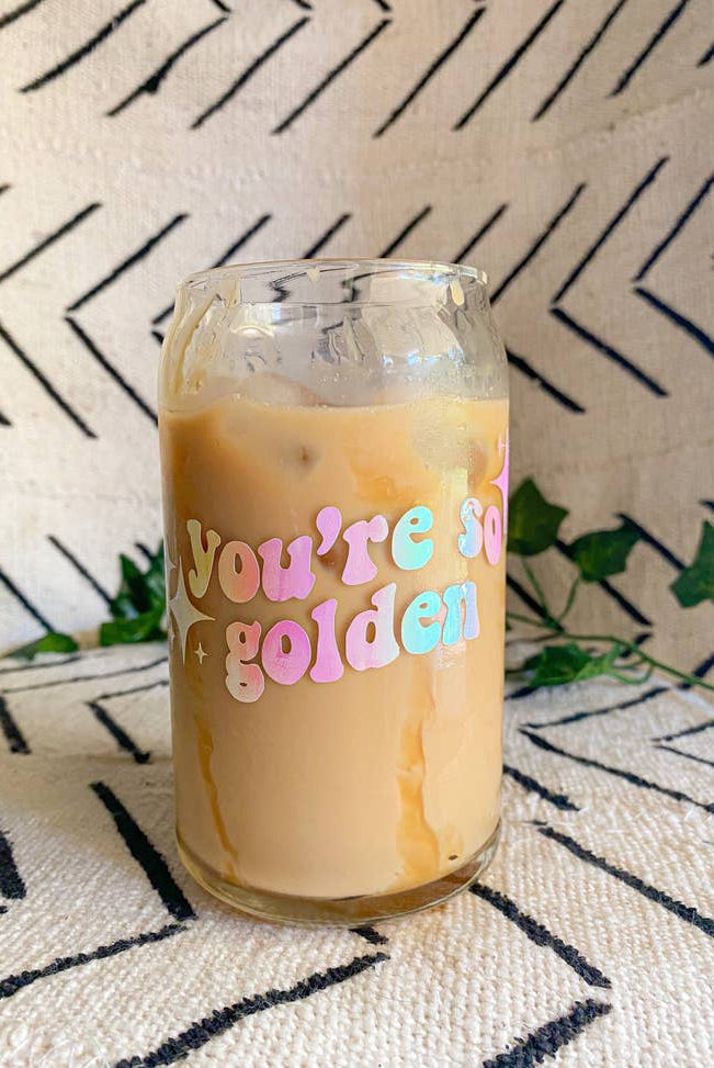 Harry Styles You’re So Golden Beer Can Shaped Glass-Drinkware-Vixen Collection, Day Spa and Women's Boutique Located in Seattle, Washington