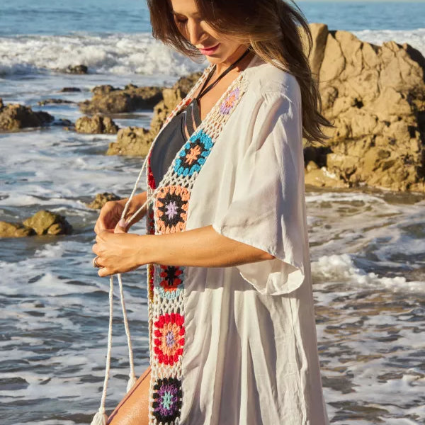 Noni Crochet Long Cardigan-Cardigans-Vixen Collection, Day Spa and Women's Boutique Located in Seattle, Washington