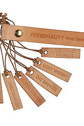 Leather Wine Charms - Personality Set-Drinkware-Vixen Collection, Day Spa and Women's Boutique Located in Seattle, Washington