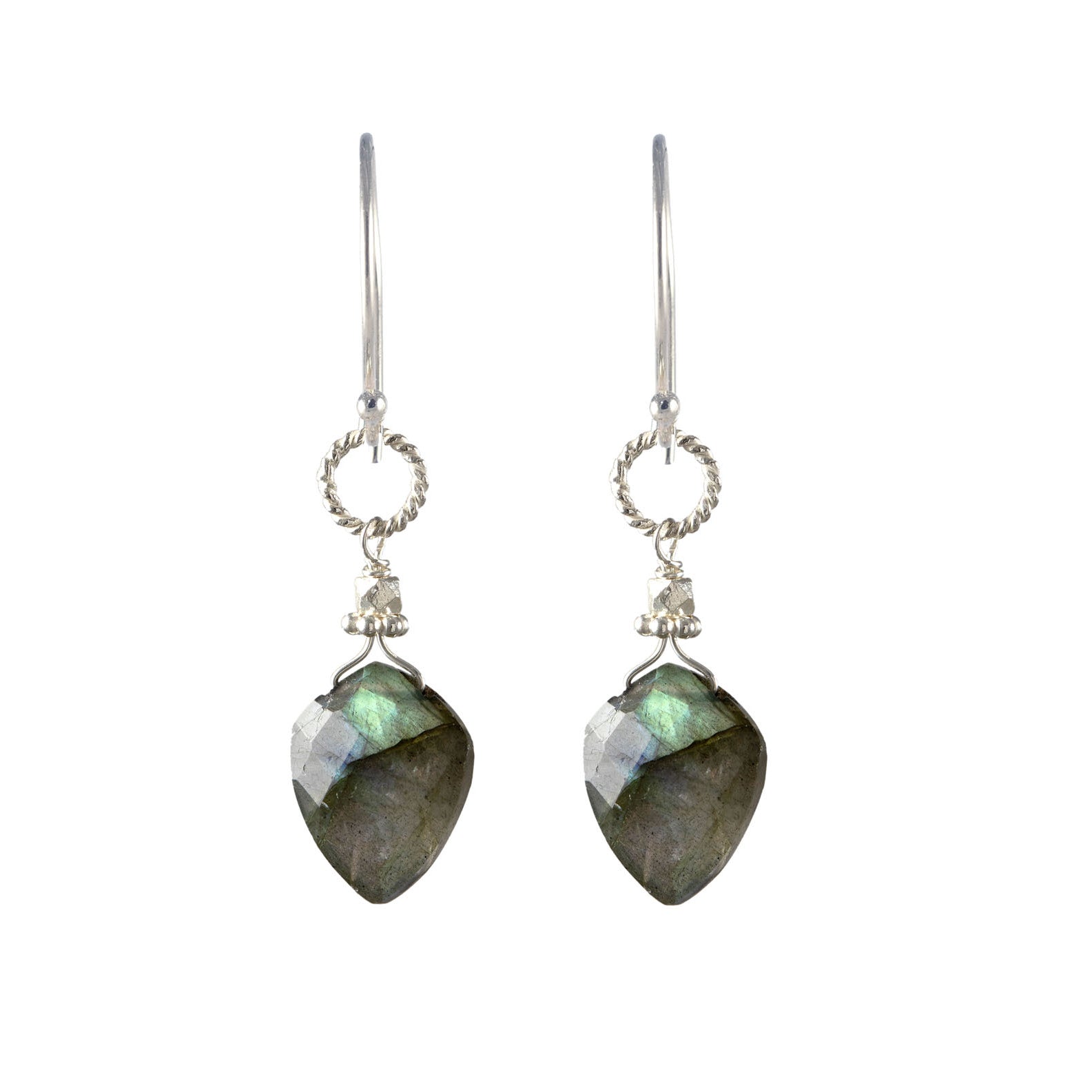 Kite Silver Rope Link Earrings, Labradorite-Earrings-Vixen Collection, Day Spa and Women's Boutique Located in Seattle, Washington