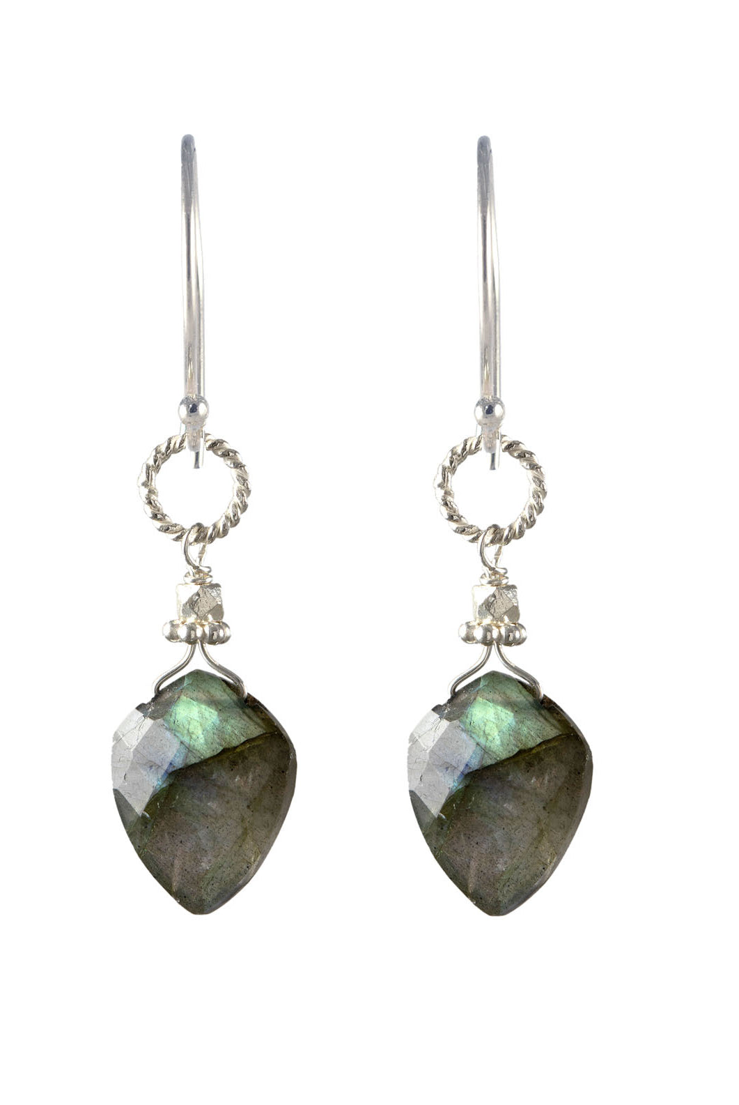 Kite Silver Rope Link Earrings, Labradorite-Earrings-Vixen Collection, Day Spa and Women's Boutique Located in Seattle, Washington