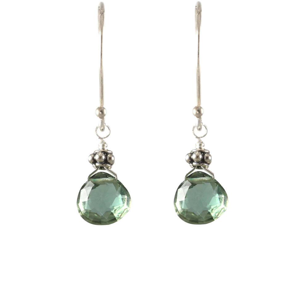 Green Quartz Silver Earrings-Earrings-Vixen Collection, Day Spa and Women's Boutique Located in Seattle, Washington