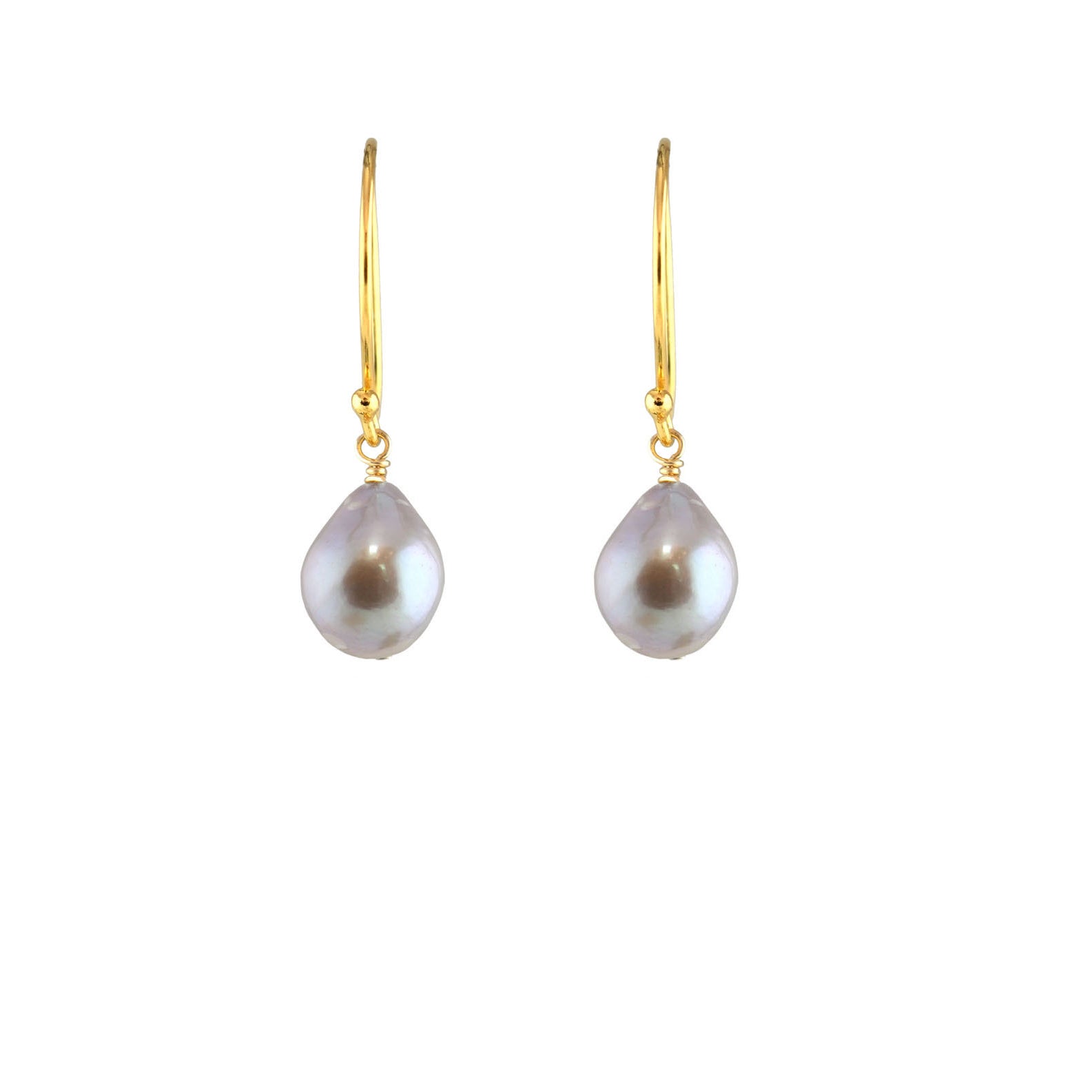 Small White Edison Pearl Gold Earrings-Earrings-Vixen Collection, Day Spa and Women's Boutique Located in Seattle, Washington