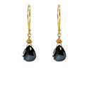 Tiny Gold Earrings, Black Spinel-Earrings-Vixen Collection, Day Spa and Women's Boutique Located in Seattle, Washington