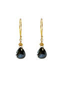 Tiny Gold Earrings, Black Spinel-Earrings-Vixen Collection, Day Spa and Women's Boutique Located in Seattle, Washington