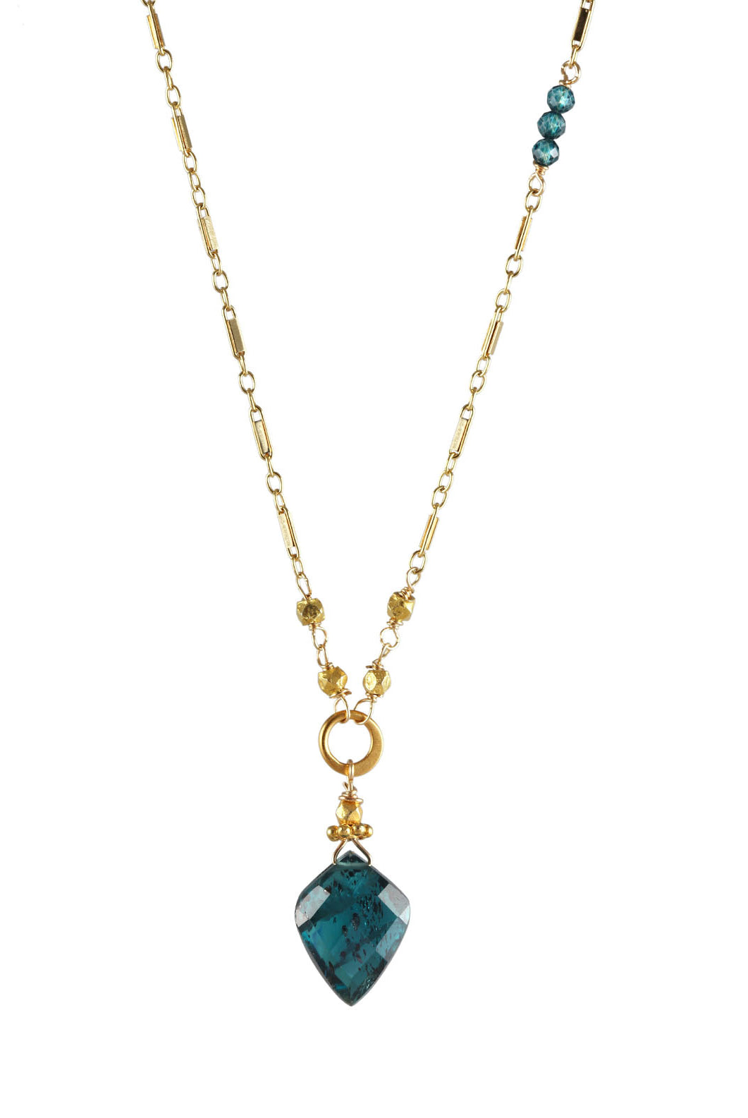 17" Kite Indigo Kyanite Drop Necklace-Necklaces-Vixen Collection, Day Spa and Women's Boutique Located in Seattle, Washington