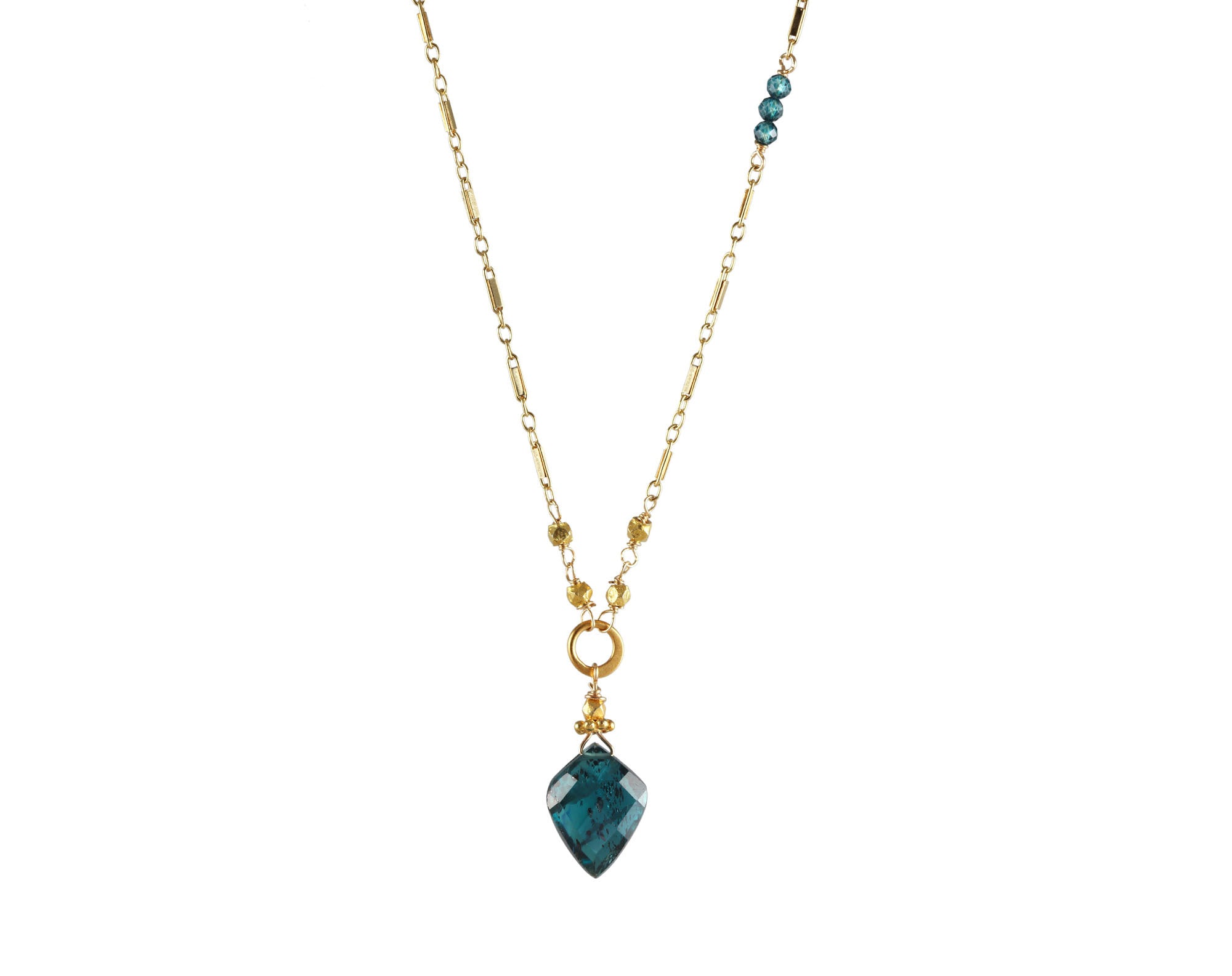 17" Kite Indigo Kyanite Drop Necklace-Necklaces-Vixen Collection, Day Spa and Women's Boutique Located in Seattle, Washington
