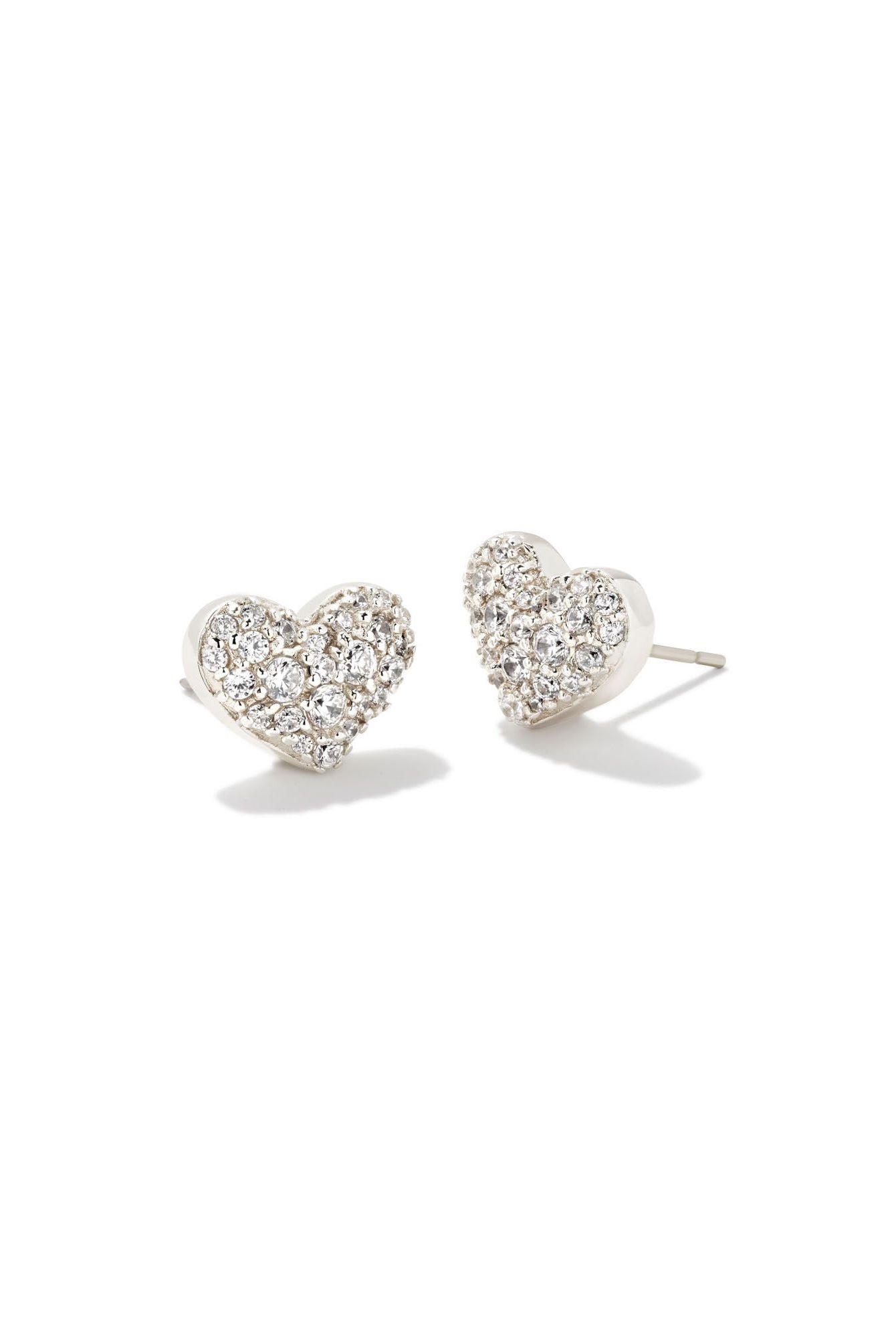 Ari Pave Heart Earring-Earrings-Vixen Collection, Day Spa and Women's Boutique Located in Seattle, Washington