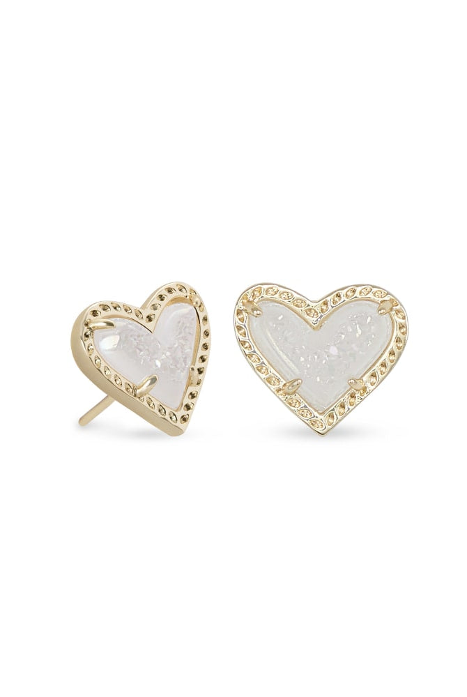 Ari Heart Stud Earrings-Earrings-Vixen Collection, Day Spa and Women's Boutique Located in Seattle, Washington