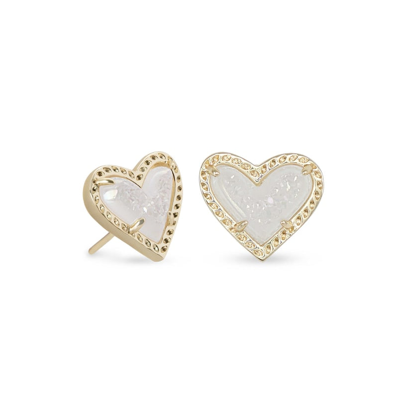 Ari Heart Stud Earrings-Earrings-Vixen Collection, Day Spa and Women's Boutique Located in Seattle, Washington