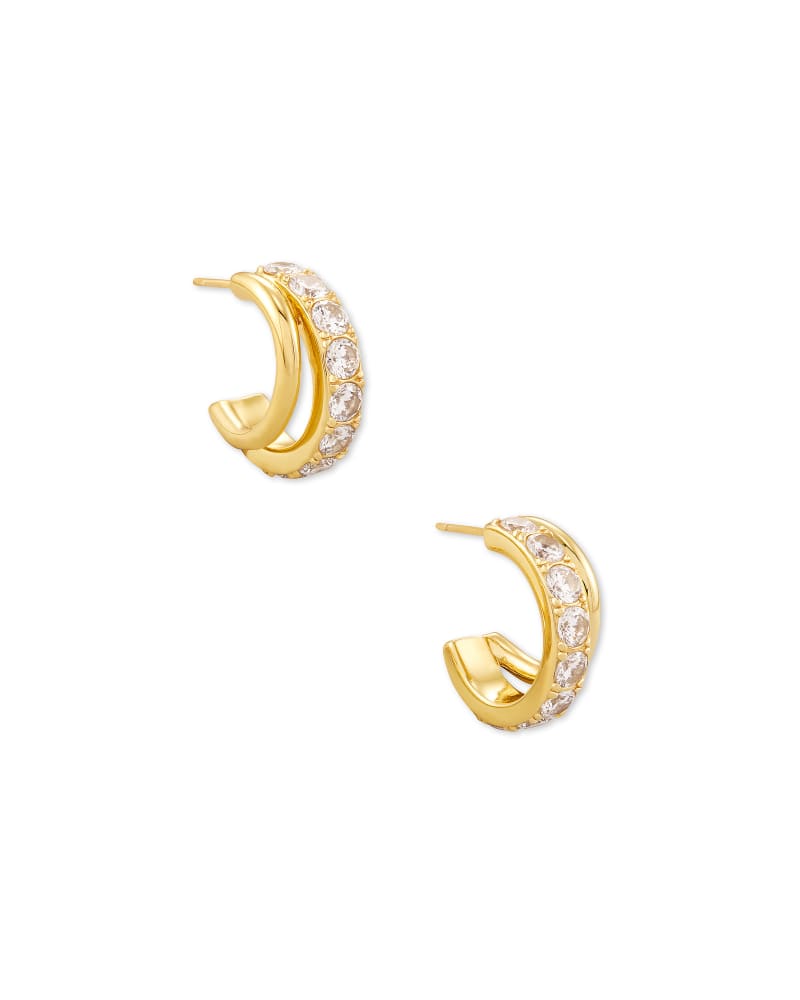 Livy Gold Huggie Earrings-Earrings-Vixen Collection, Day Spa and Women's Boutique Located in Seattle, Washington