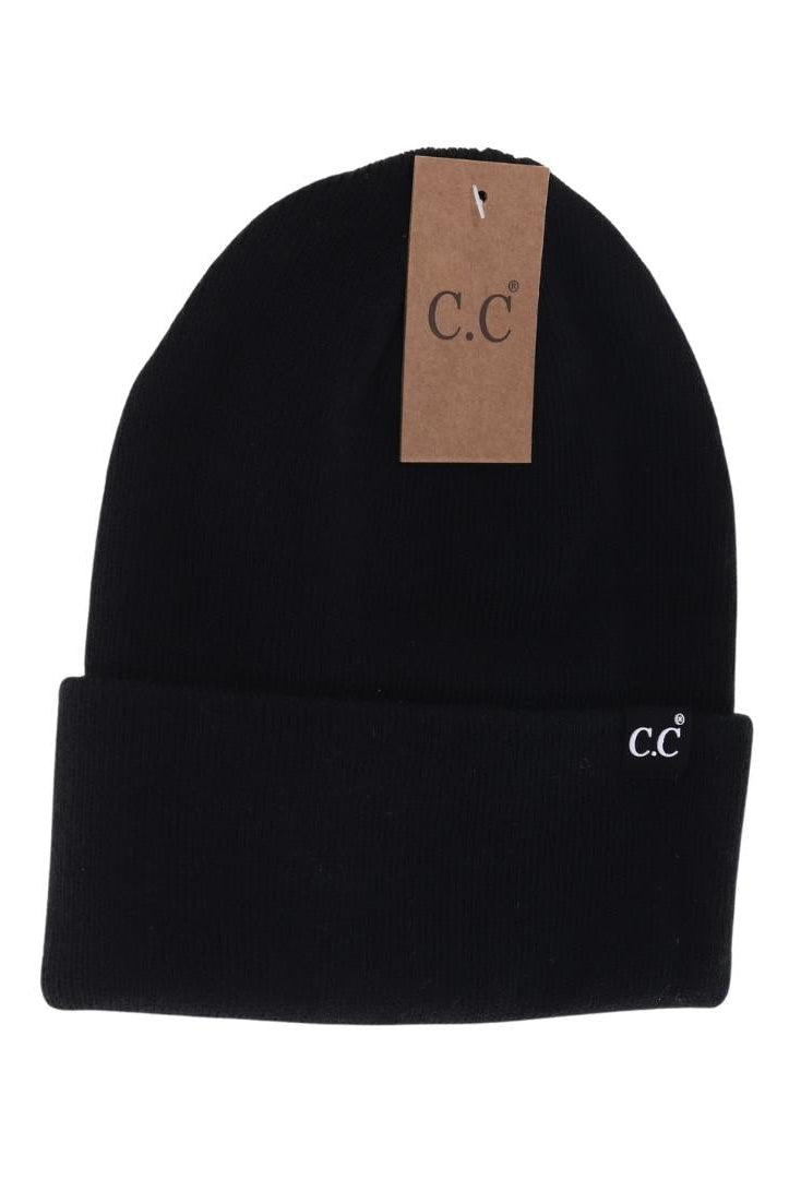 Unisex Wide Cuff C.C Beanie-Hats-Vixen Collection, Day Spa and Women's Boutique Located in Seattle, Washington