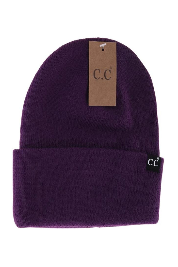 Unisex Wide Cuff C.C Beanie-Hats-Vixen Collection, Day Spa and Women's Boutique Located in Seattle, Washington