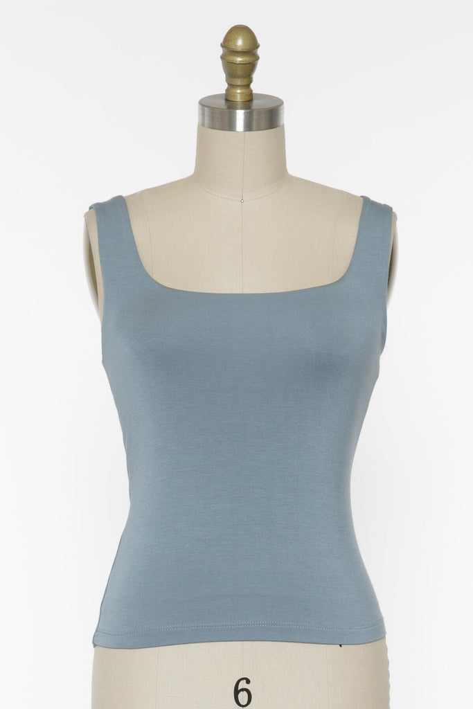 Taylor Tank, Ash Blue-Tank Tops-Vixen Collection, Day Spa and Women's Boutique Located in Seattle, Washington