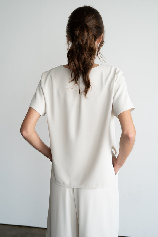 Pearl Veil Blouse-Short Sleeves-Vixen Collection, Day Spa and Women's Boutique Located in Seattle, Washington