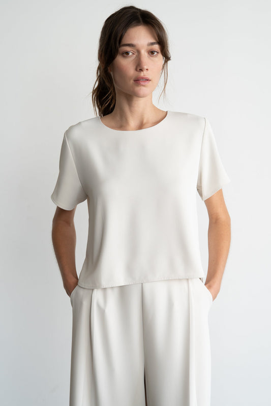 Pearl Veil Blouse-Short Sleeves-Vixen Collection, Day Spa and Women's Boutique Located in Seattle, Washington