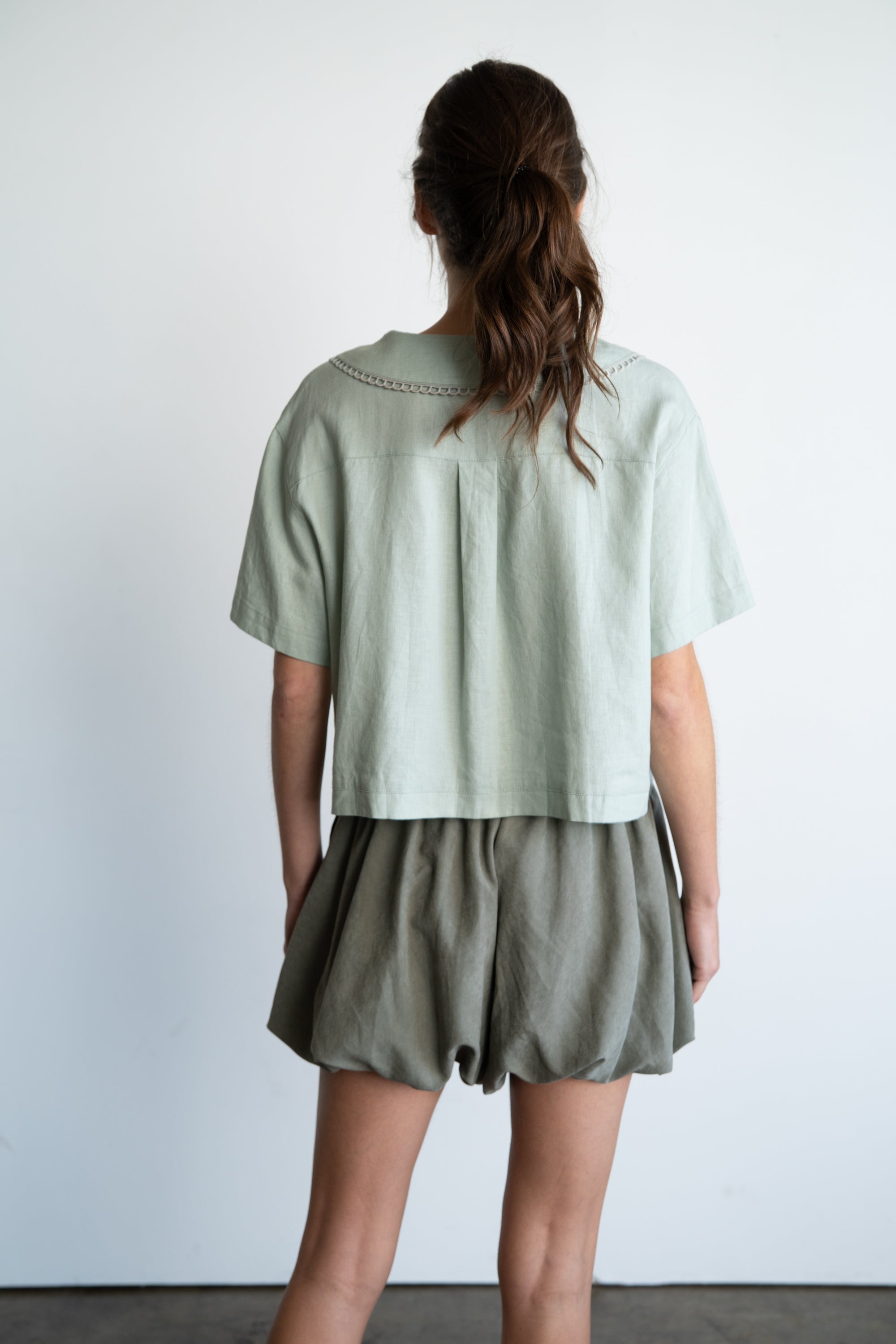 Lagoon Lace Blouse-Short Sleeves-Vixen Collection, Day Spa and Women's Boutique Located in Seattle, Washington