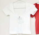 Knot Tied Top-Short Sleeves-Vixen Collection, Day Spa and Women's Boutique Located in Seattle, Washington