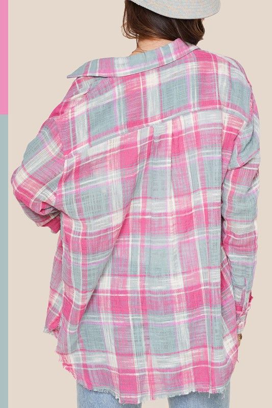 Mellow Pink Button Down-Long Sleeves-Vixen Collection, Day Spa and Women's Boutique Located in Seattle, Washington