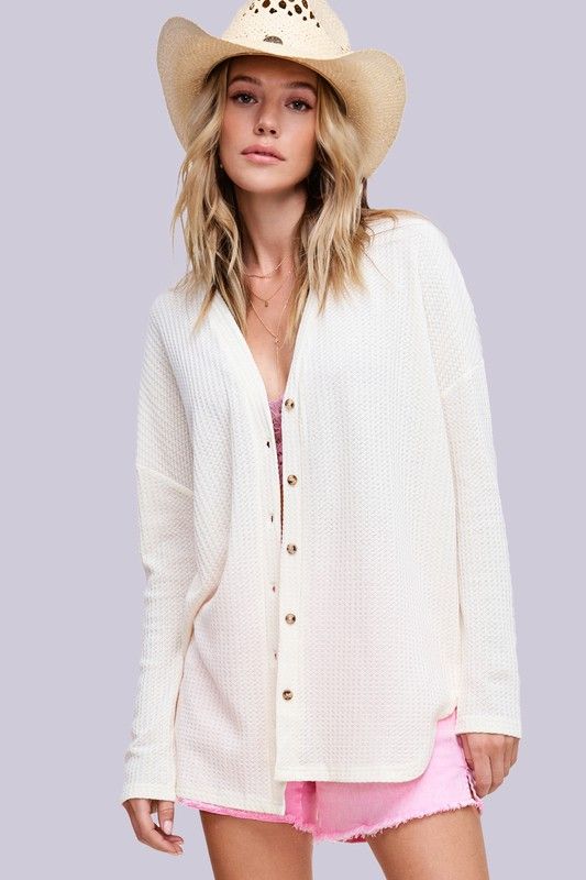Oh So Comfy Cardigan, White-Cardigans-Vixen Collection, Day Spa and Women's Boutique Located in Seattle, Washington