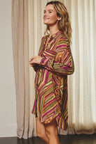 Jewel Lines Mini Shirt Dress-Dresses-Vixen Collection, Day Spa and Women's Boutique Located in Seattle, Washington