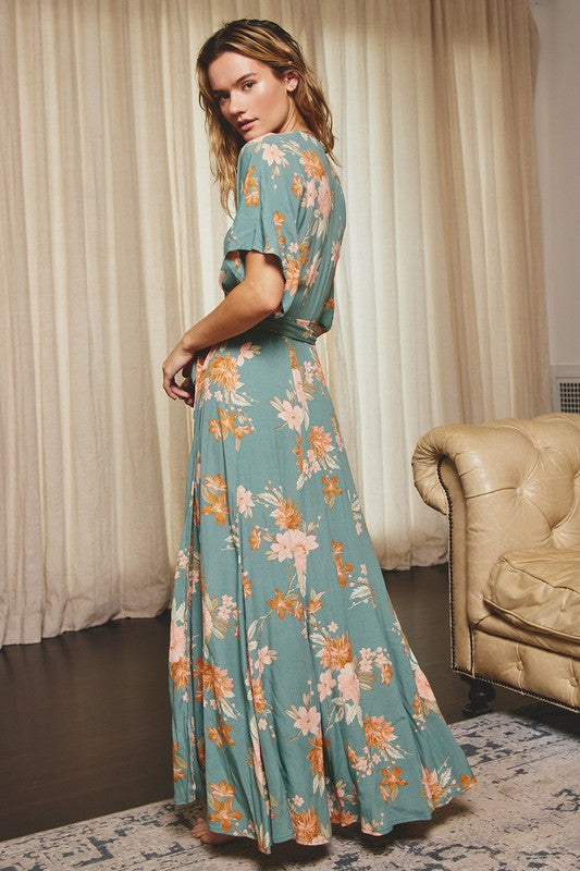 Jasper Wrap Maxi Dress-Dresses-Vixen Collection, Day Spa and Women's Boutique Located in Seattle, Washington