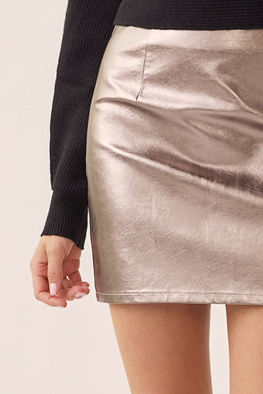 Silver Bullet Mini Skirt-Skirts-Vixen Collection, Day Spa and Women's Boutique Located in Seattle, Washington