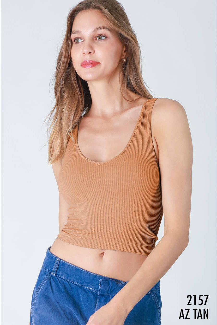 Reversible Ribbed Crop Top-Short Sleeves-Vixen Collection, Day Spa and Women's Boutique Located in Seattle, Washington