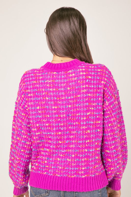 Eden Speckle Sweater, Pink-Sweaters-Vixen Collection, Day Spa and Women's Boutique Located in Seattle, Washington