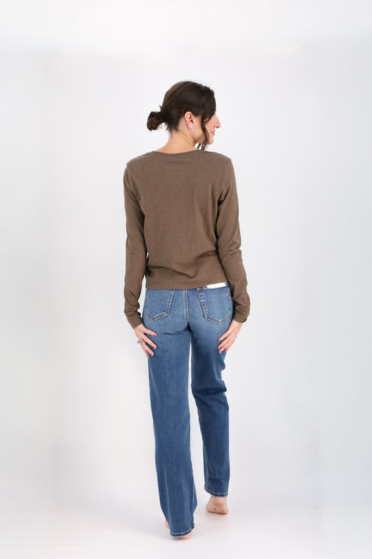 Modern Slub Long Sleeve Tee-Long Sleeves-Vixen Collection, Day Spa and Women's Boutique Located in Seattle, Washington