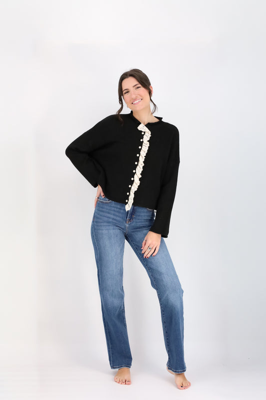 Silhouette Lace Cardigan-Sweaters-Vixen Collection, Day Spa and Women's Boutique Located in Seattle, Washington