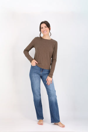 Modern Slub Long Sleeve Tee-Long Sleeves-Vixen Collection, Day Spa and Women's Boutique Located in Seattle, Washington