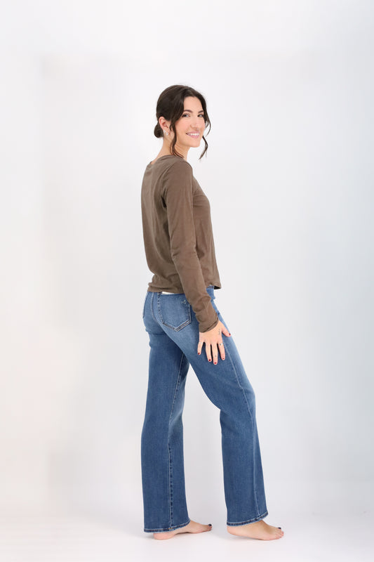 Modern Slub Long Sleeve Tee-Long Sleeves-Vixen Collection, Day Spa and Women's Boutique Located in Seattle, Washington