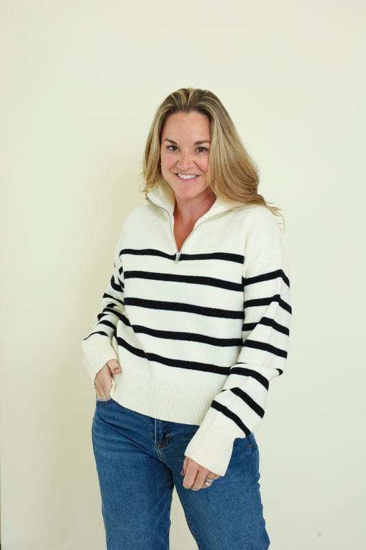 Column Zip Sweater-Sweaters-Vixen Collection, Day Spa and Women's Boutique Located in Seattle, Washington