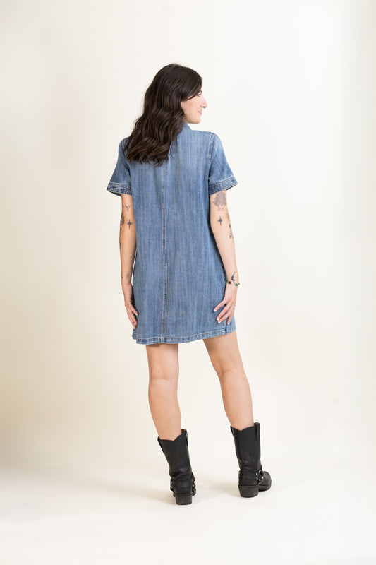Basparker Denim Dress-Dresses-Vixen Collection, Day Spa and Women's Boutique Located in Seattle, Washington
