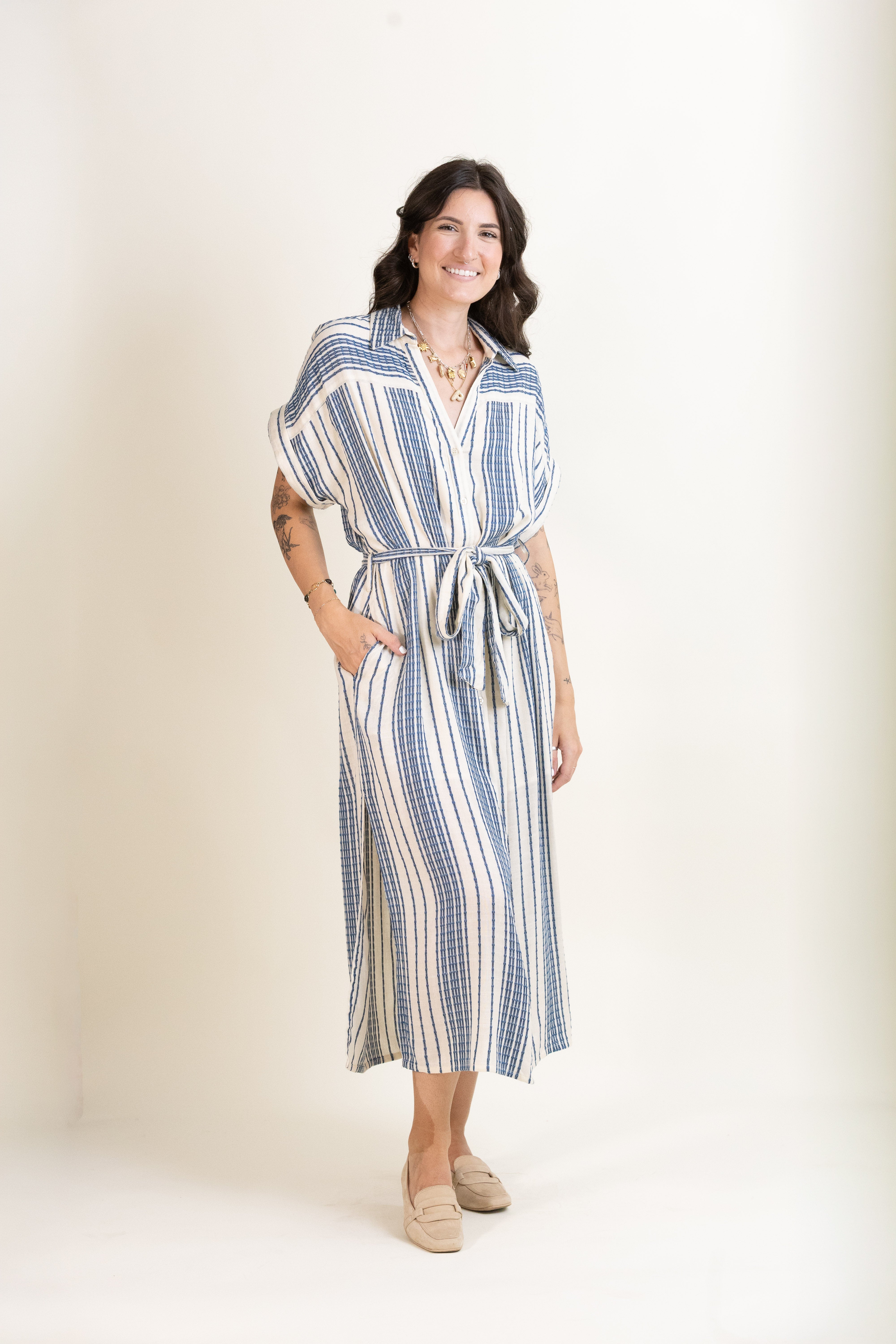 Shoreline Midi Dress-Dresses-Vixen Collection, Day Spa and Women's Boutique Located in Seattle, Washington
