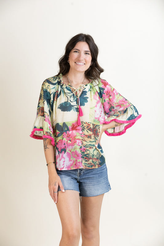 Tropical Getaway Blouse-Tops-Vixen Collection, Day Spa and Women's Boutique Located in Seattle, Washington