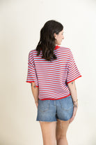 Porch Swing Stripe Henley-Sweaters-Vixen Collection, Day Spa and Women's Boutique Located in Seattle, Washington
