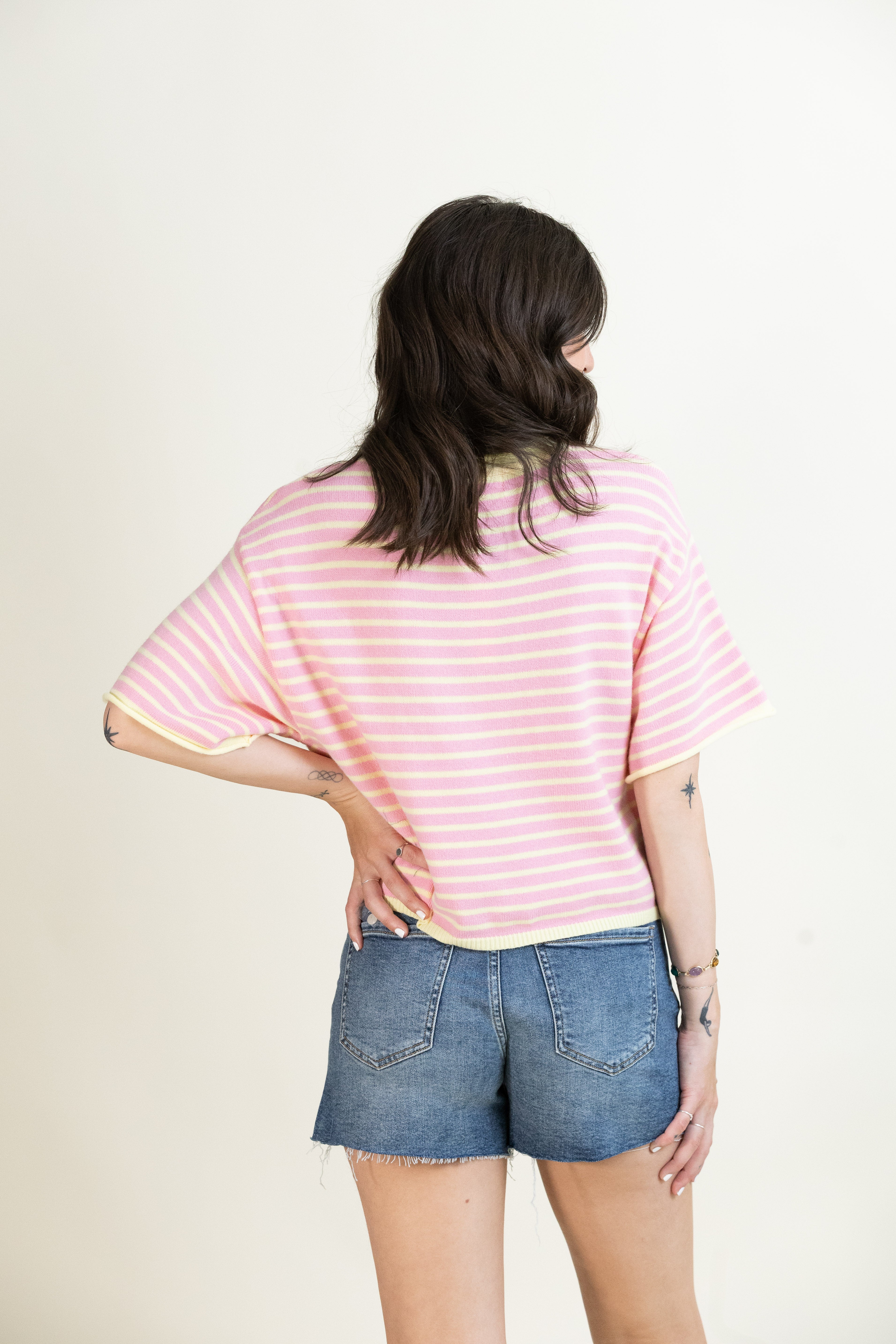 Porch Swing Stripe Henley-Sweaters-Vixen Collection, Day Spa and Women's Boutique Located in Seattle, Washington