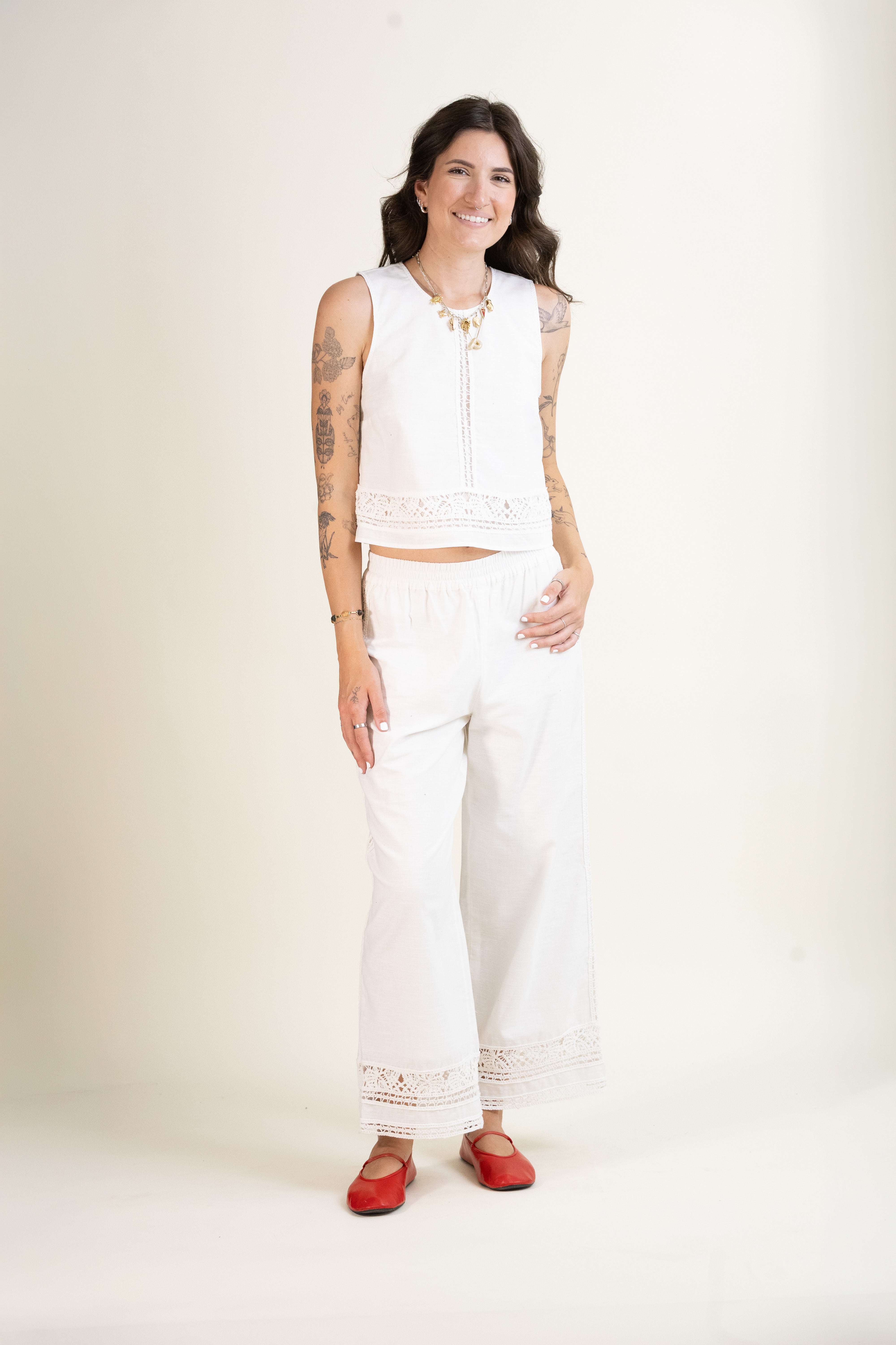 Sloane Embroidered Top-Tank Tops-Vixen Collection, Day Spa and Women's Boutique Located in Seattle, Washington