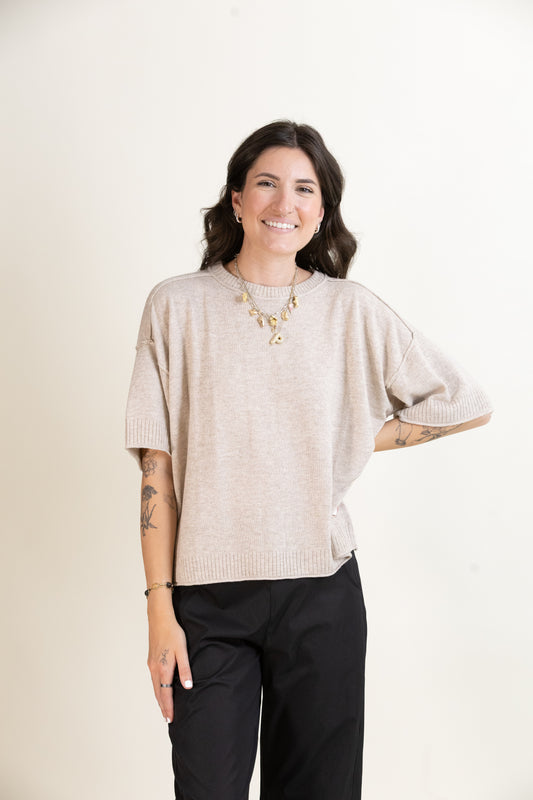 Verona Cashmere Tee-Short Sleeves-Vixen Collection, Day Spa and Women's Boutique Located in Seattle, Washington