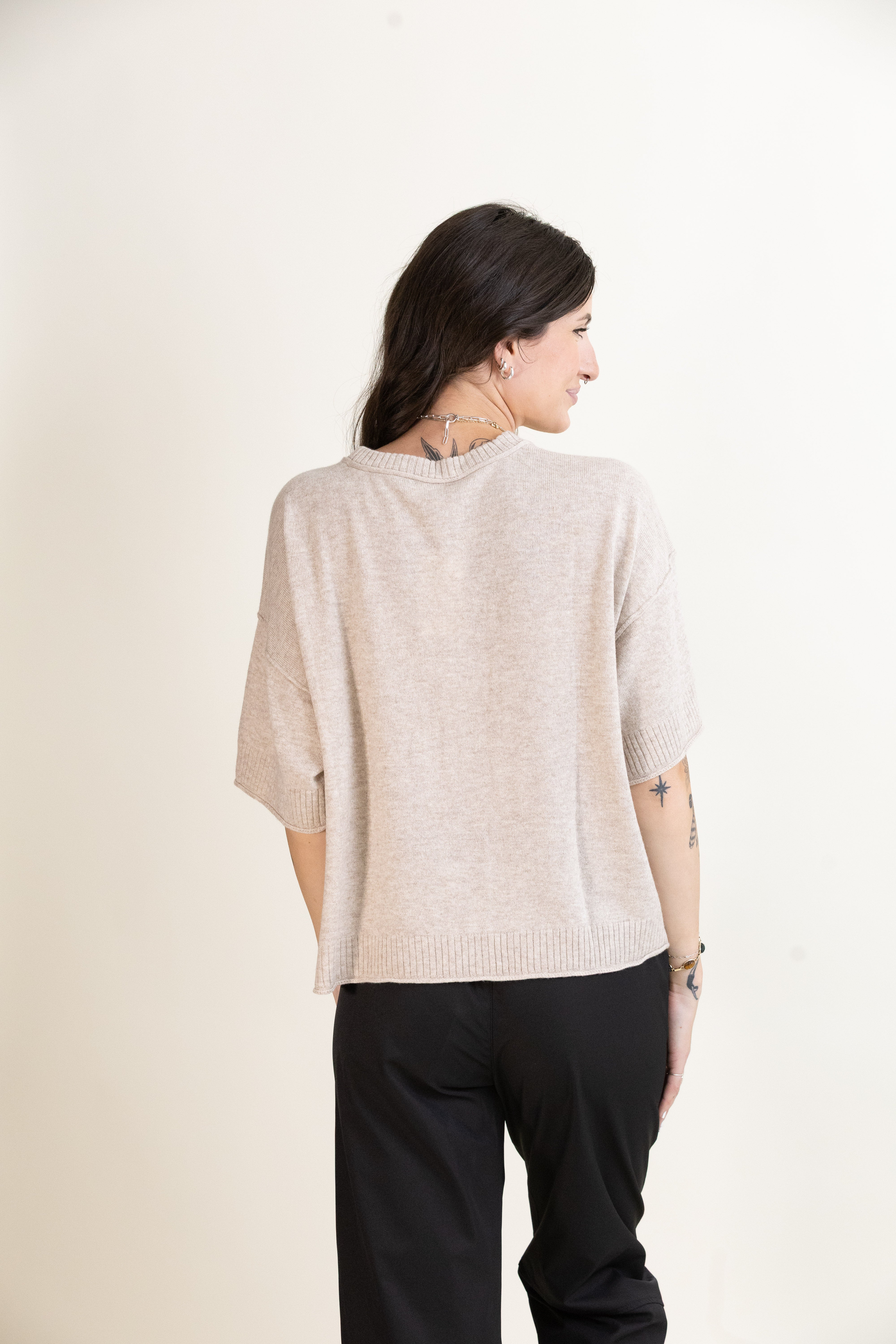 Verona Cashmere Tee-Short Sleeves-Vixen Collection, Day Spa and Women's Boutique Located in Seattle, Washington