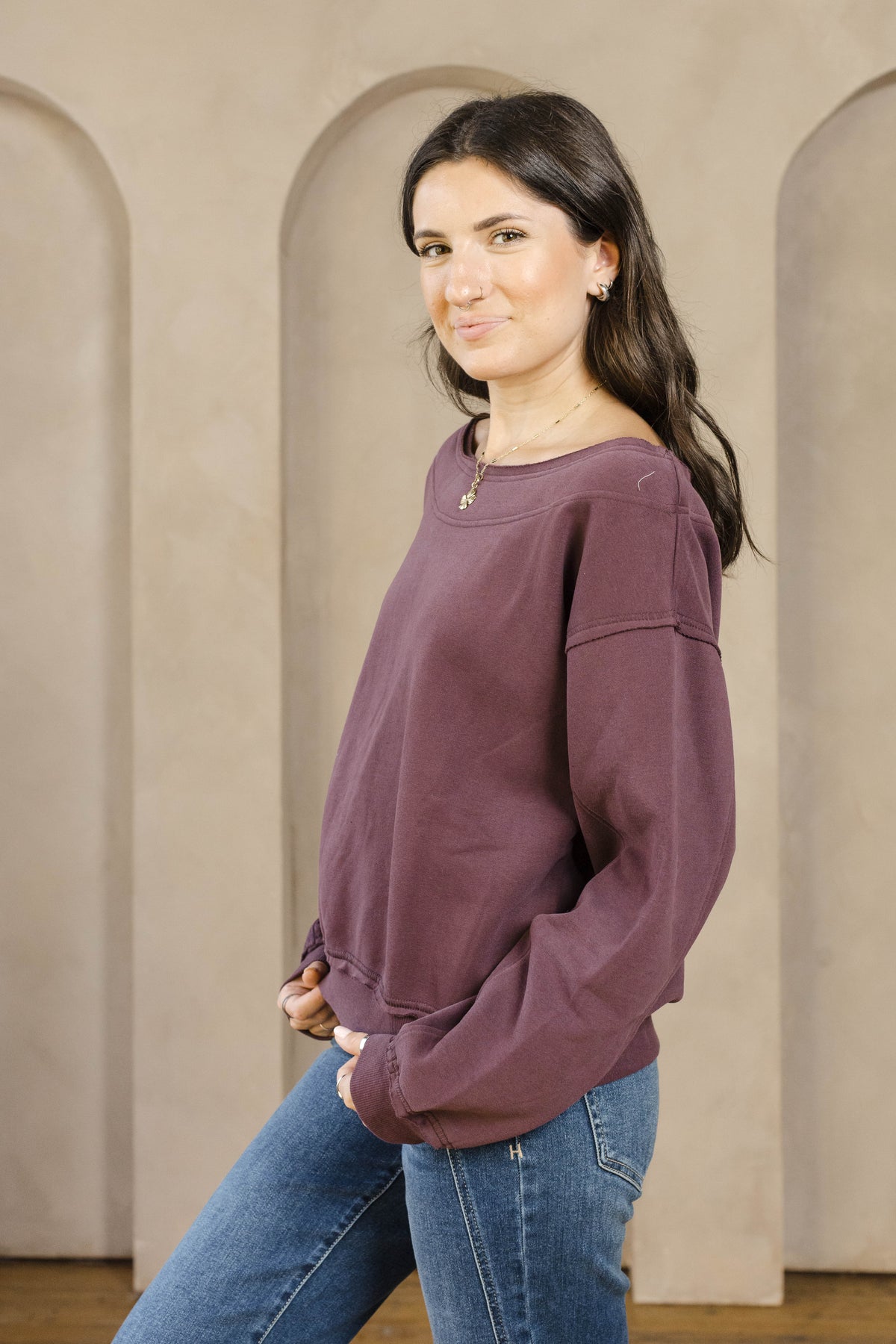 Rosewood Romance Sweater-Sweatshirts-Vixen Collection, Day Spa and Women's Boutique Located in Seattle, Washington