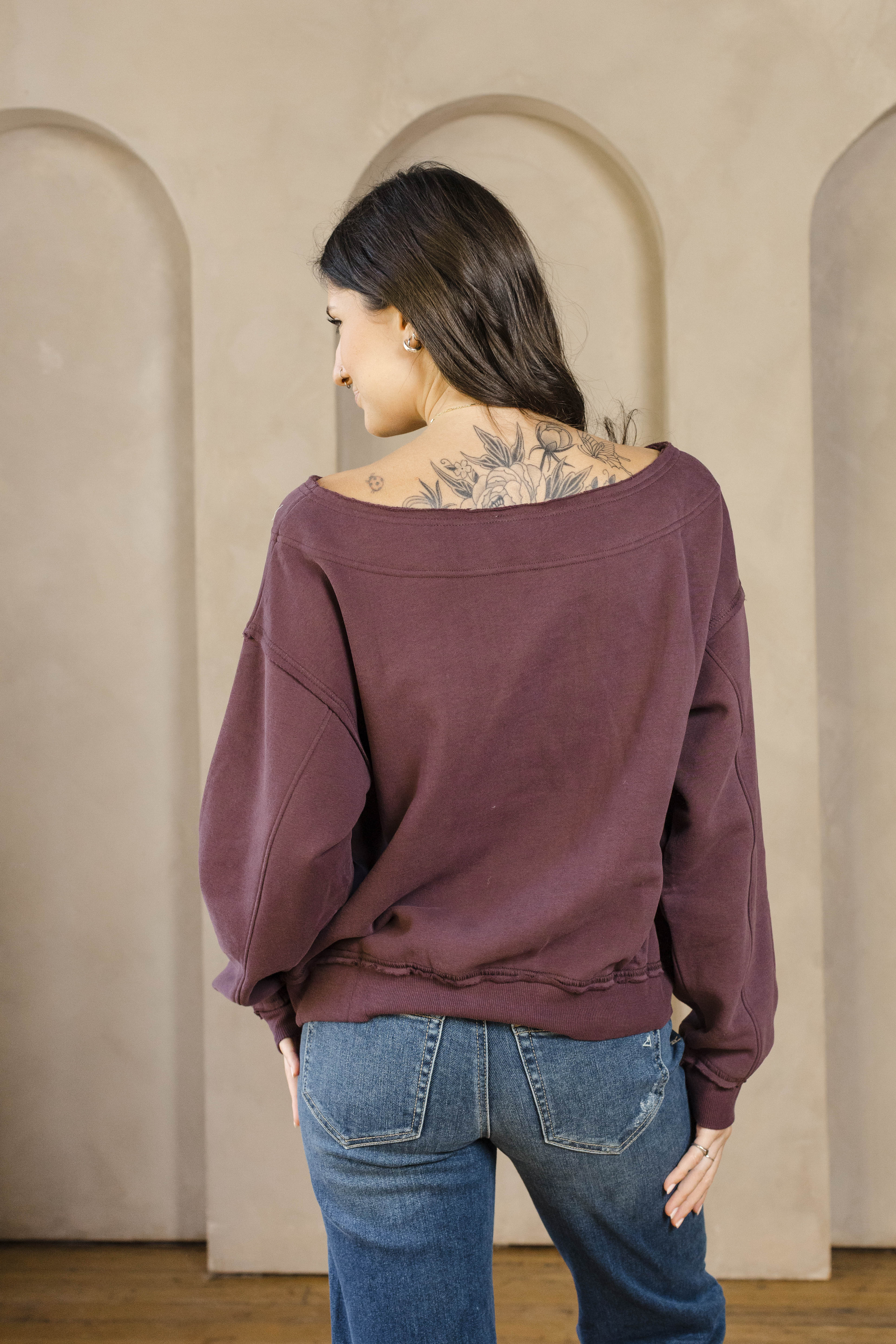 Rosewood Romance Sweater-Sweatshirts-Vixen Collection, Day Spa and Women's Boutique Located in Seattle, Washington